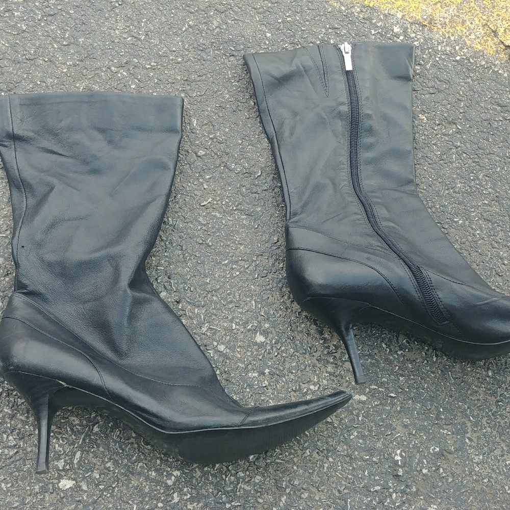 Aldo black leather boots